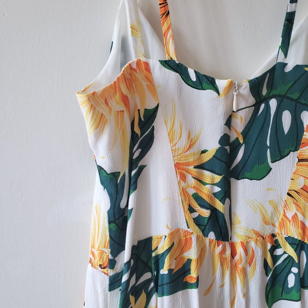 Zara Basic Floral and Leaf Print Jumpsuit - Picture 6 of 10